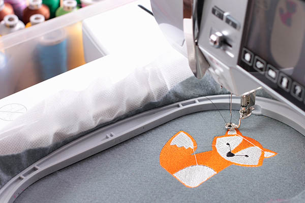 Embroidery thread used for fox on material