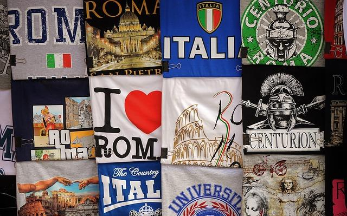 T-shirts on display street vendor