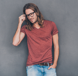 man in casual wear t shirt