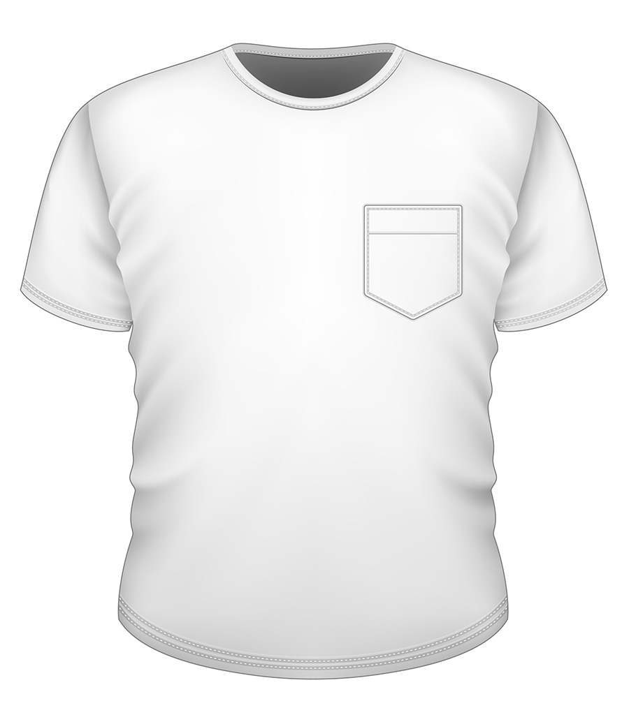 vector drawing of pocket t-shirt