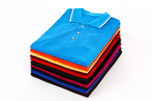 stack of discount t shirts isolated