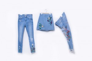 embroidered jean clothing