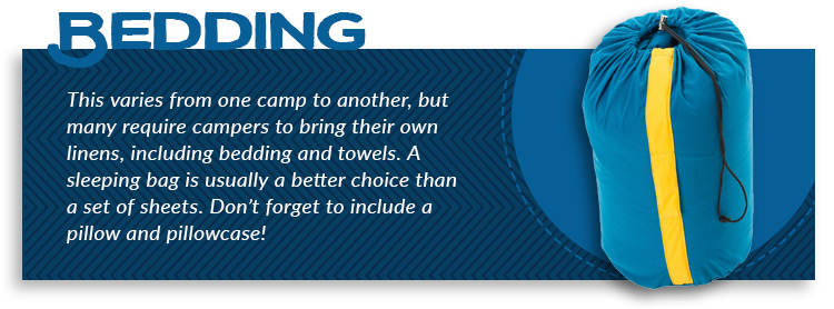 camping essential bedding graphic