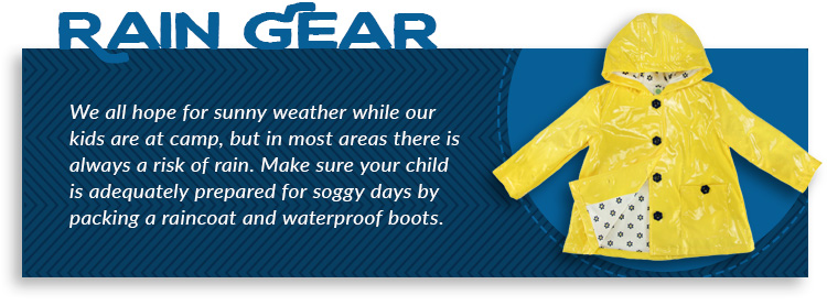 camping essential rain gear graphic