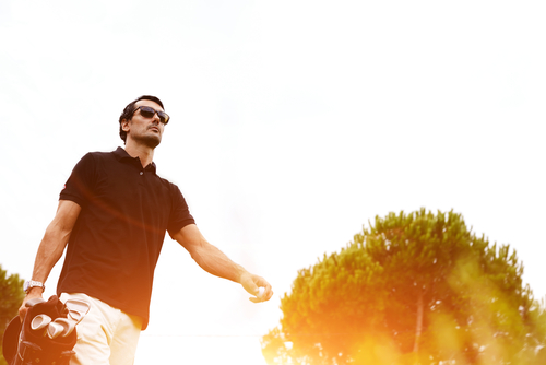 male golfer in polo