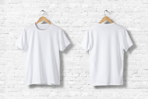 front and back of white shirts