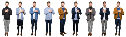 collage of man in different looks