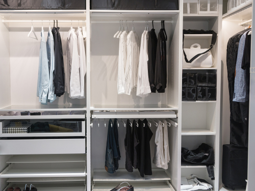 closet with organizers