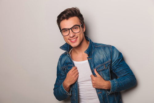 portrait of man wearing jean jacket