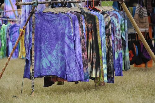 tie dyed sweatshirts on rack