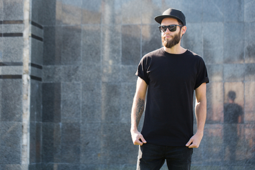 stylish man in black shirt