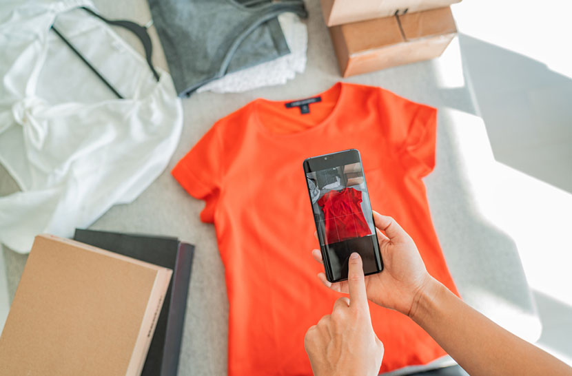 Selling online by taking photo of clothes