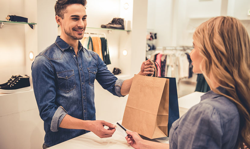 customer purchase exchanging bags