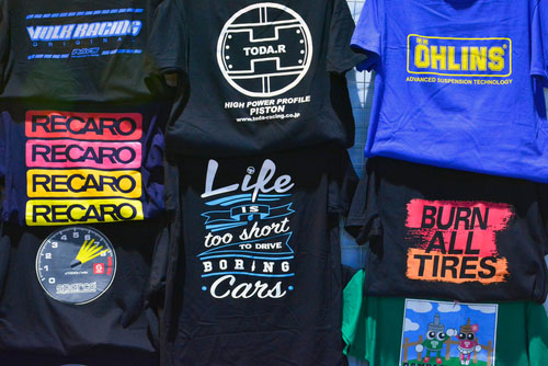 Assorted automotive T-shirts