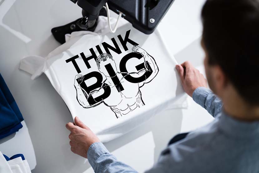 think big print on shirt