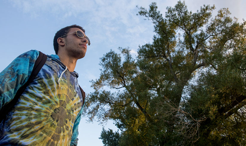 man wearing sunglasses and hoodie