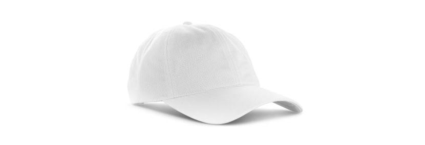 white canvas fabric cap for premium gift design mock-up isolated on white background with clipping path