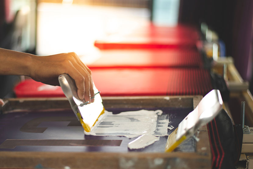 Red T-shirt Screen Printing