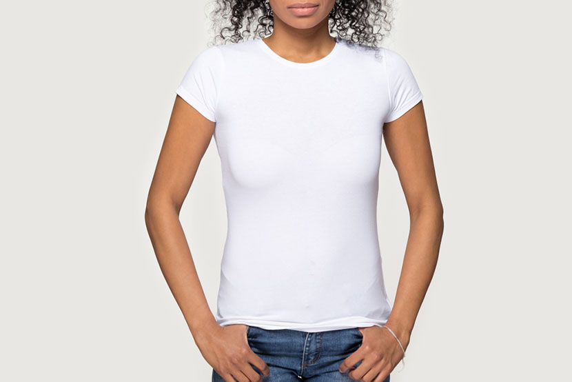 woman wearing white t shirt