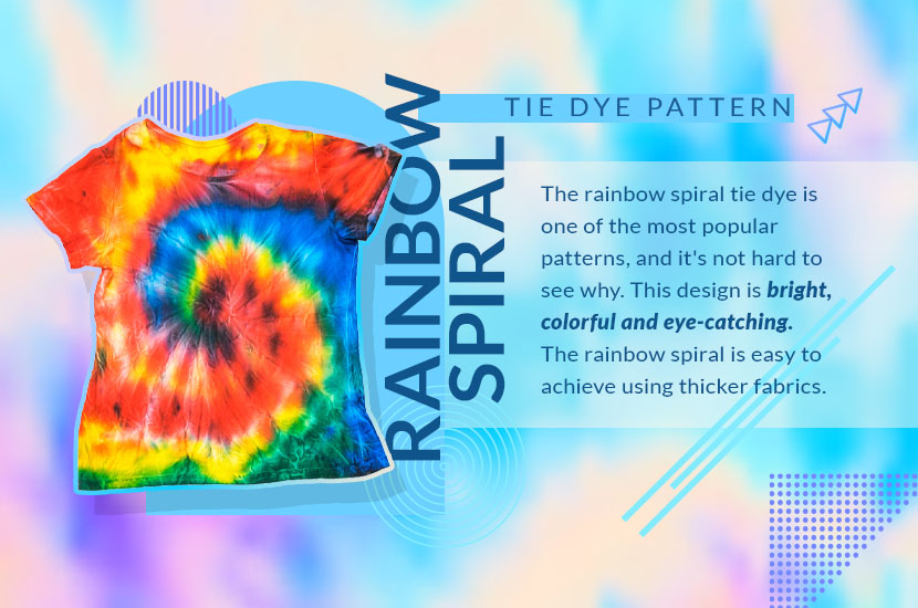 rainbow spiral tie dye pattern