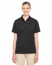 Ladies' Motive Performance Pique Polo with Tipped Collar Black/ Carbon