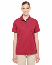 Ladies' Motive Performance Pique Polo with Tipped Collar Classc Red/ Crbn