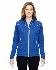 Ladies' Cadence Interactive Two-Tone Brush Back Jacket Naut Blu/ Pltnm