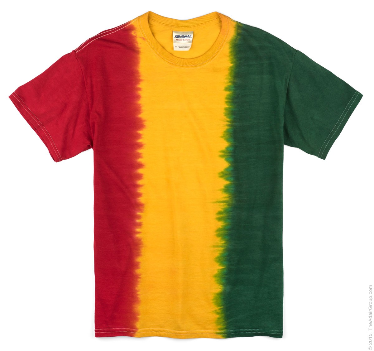 red yellow green tie dye shirt