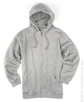 Heather Grey Adult Zipper Hoodie