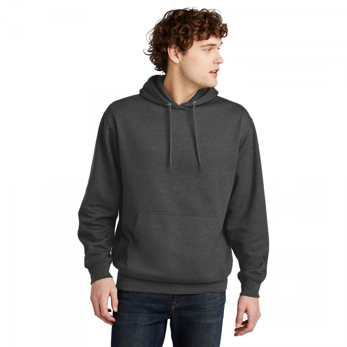 Port & Company PC79H Dark Heather Grey Fleece Pullover Hoodie