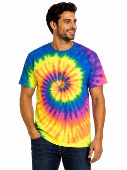 Neon Rainbow Adult Tie Dye T-Shirt