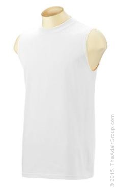 white sleeveless tees