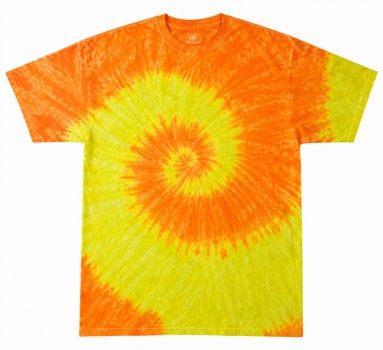 Yellow and Orange Spiral Tie Dye Shirt